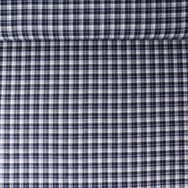 Tissu Coton Chemise Éliott petit carreaux Bleu marine sur fond Blanc