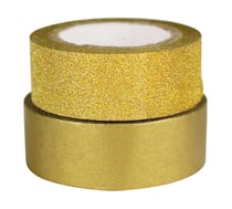 Ruban adhésif Doré Pailleté et doré uni 2 pièces