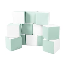 Lot cubes XXL mousse 12 pcs blanc, Menthe