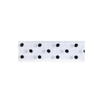 Disquette 25m ruban double face à pois blanc 15mm