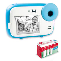 AGFAPHOTO Pack Realikids Instant Cam + 3 rouleaux Papier Thermique ATP3WH supplémentaires - Appareil Photo Instantané Enfant, Ecran LCD 2,4', Batterie Lithium, Miroir Selfie et filtre photo - Bleu