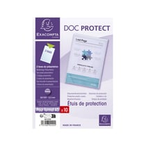 10 pochettes de protection - A5 - Plastique - Transparent - Exacompta