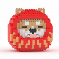 Mini Poupée Daruma Shiba rouge Taille standard | JEKCA | 14 ans et +
