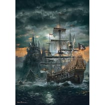 Puzzle bateau pirate et le rocher de la mort 1500 pieces - collection pirate - clementoni - 31682