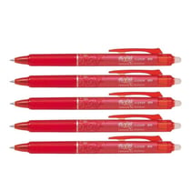 Lot de 5 Stylos roller rétractables Frixion Ball Clicker pointe fine Rouge