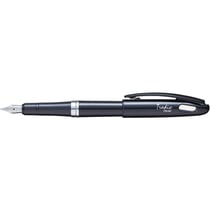 Stylo plume PENTEL Tradio - Corps vernis noir - Encre bleue - Pointe moyenne - Lot de 12