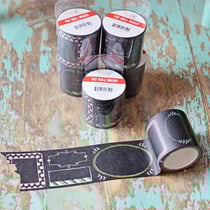 Washi Tape large - noir à motifs