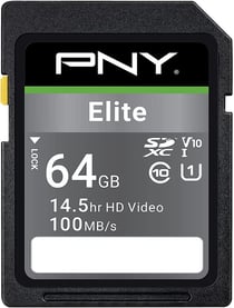 Carte mémoire SDXC PNY Elite 64Go Class 10 UHS-I U1 100MB/s