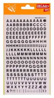 Lettres alphabet Transfert Noir 6mm