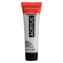 Peinture acrylique en tube - Blanc de zinc - 104 - Amsterdam - 20ml