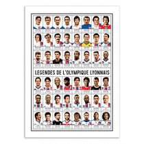 Affiche 30x40 cm - Légendes de l'Olympique Lyonnais - Olivier Bourdereau