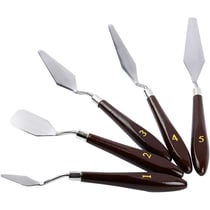 Set de couteaux à peindre - Inox et bois vernis - 5 pcs