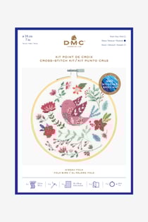 Kit Point de Croix Oiseau Folk