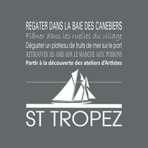 Tableau sur toile Saint-Tropez gris 30x30 cm