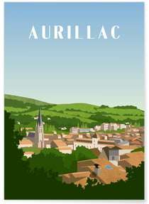 Affiche ville Aurillac | A3 : 29,7x42cm