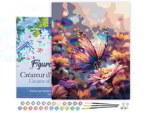 Peinture par Numéro Figured'Art avec Cadre - Papillon butinant - Kit de Loisir Créatif DIY Numéro d'Art Complet - 40x50cm toile tendue sur châssis