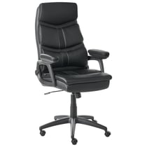Fauteuil de Bureau Noir en Similicuir Siège Inclinable Rembourré Pivotant Maille