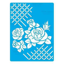 Pochoir plastique souple réutilisable 18,5 x 14,5 cm Fabrika Decoru LES ROSES 116