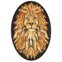 Lot de 3 écussons thermocollants lion 9 cm x 6 cm