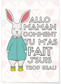 Affiche Allo maman comment tu m'as fait j'suis trop beau | A3 : 29,7x42cm
