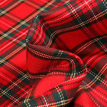 Tissu Tartan Ecossais  Robin sur fond Rouge
