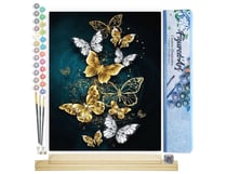 Peinture par Numéro Figured'Art - Papillons féériques - Kit de Loisir Créatif DIY Numéro d'Art Complet - 40x50cm toile roulée + châssis en bois à monter