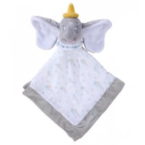 Dumbo l'elephant doudou plat lange blanc et gris 40 x 40 cm - peluche disney - nicotoy