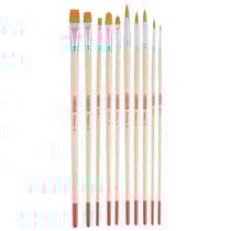 10 pinceaux - Peinture huile et acrylique - Rond - Langue de chat - Plat - Synthétiques - Art Creation