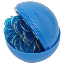 Boule de loto magnetique numerotee bleu + 100 pions de loto - ramasse pions - lotoquine