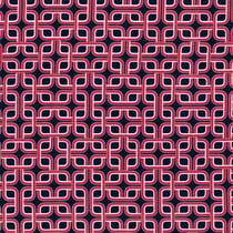Tissu Viscose Twill motifs abstraits rouge sur fond Bleu marine