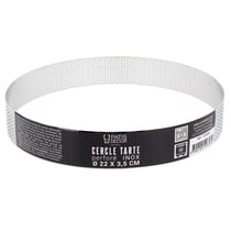Cercle à tarte perforé inox H 3,5 cm Ø 22 cm
