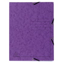 Chemise à élastique 3 rabats carte lustrée 355gm2 - A4 - Violet - x 25 - Exacompta