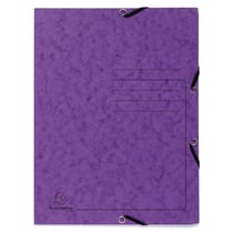 Chemise à élastique 3 rabats carte lustrée 355gm2 - A4 - Violet - x 25 - Exacompta