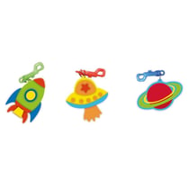 Kit porte-clés mousse pour enfant Espace 3 pièces