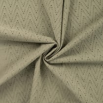 Tissu Coton brodé ajouré Leisa uni Vert kaki - Au mètre