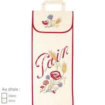LUC - Sac à pain en coton blanc Coquelicots