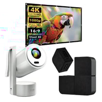 Vidéoprojecteur Android Rechargeable + Mur d’Enceintes Bluetooth + Écran 100 pouces