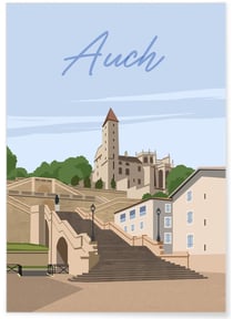 Affiche ville Auch | A3 : 29,7x42cm