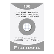 Étui de 100 fiches - bristol quadrillé 5x5 non perforé 105x148mm - Blanc - x 10 - Exacompta