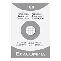 Étui de 100 fiches - bristol quadrillé 5x5 non perforé 105x148mm - Blanc - x 10 - Exacompta