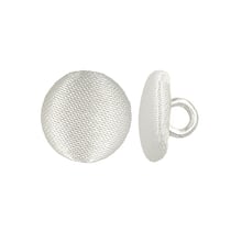 Lot de 6 boutons recouvert satin (11mm - Blanc)