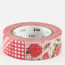 Masking tape - Rose rouge (flower red) - 10 m x 15mm