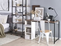 Bureau Panneau de particules de bois Marron/blanc DESE - Beliani