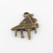 MégaCréa - Breloque en métal Piano 19mm Bronze 10 pièces