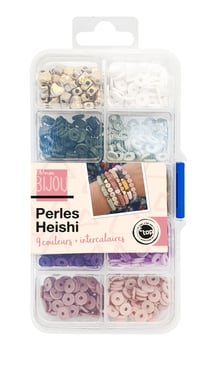 Perles heishi 9 couleurs avec intercalaires 0,6 x 0,12 cm 1500 pièces
