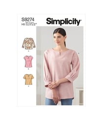 Patron Simplicity 9274 - Top encolure arrondie et V , variations de longueurs du 34 au 52 (FR) taille n°FR 34-42