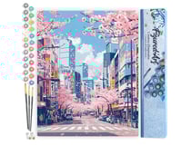 Peinture par Numéro Figured'Art - Fleurs de cerisier de Tokyo - Kit de Loisir Créatif DIY Numéro d'Art Complet - 40x50cm sans châssis en bois