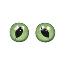 Yeux des chats, vert / noir,8 mm ø, à coudre, 10 pces