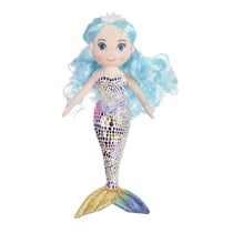 Peluche - Sirène Azura - 30 cm - cheveux bleus