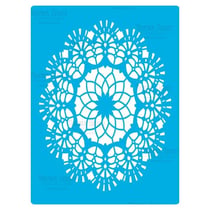 Pochoir plastique souple réutilisable 18,5 x 14,5 cm Fabrika Decoru ROSACE 398